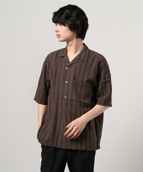 MARUKAWA（マルカワ）の「麻レーヨン オープンカラーシャツ/開襟シャツ（シャツ/ブラウス・メンズ・ベージュ/ネイビー/ブラウン/カーキ/アイボリー/ブルー系その他/チャコール・LL/M/L）」の11枚目の写真