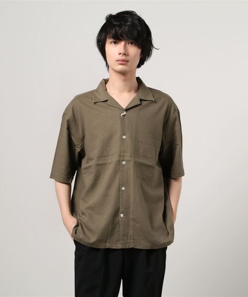 MARUKAWA（マルカワ）の「麻レーヨン オープンカラーシャツ/開襟シャツ（シャツ/ブラウス・メンズ・ベージュ/ネイビー/ブラウン/カーキ/アイボリー/ブルー系その他/チャコール・LL/M/L）」の19枚目の写真