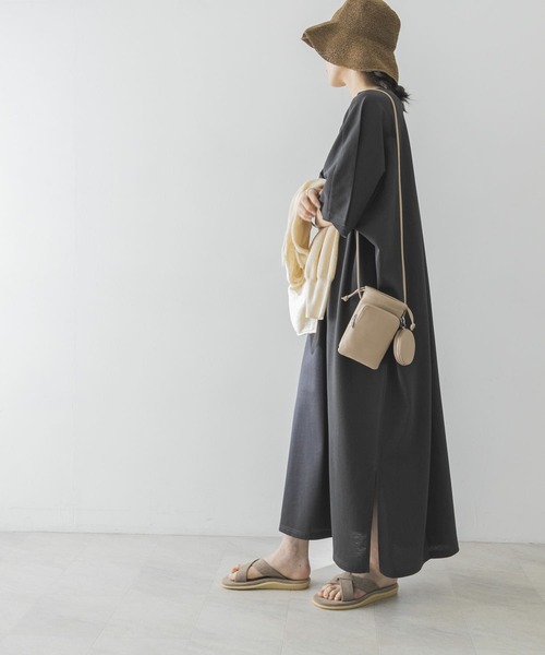 Goodwear(Since1983)（グッドウェア）の「Goodwear　LOOSE FIT MAXI ONE-PIECE（ワンピース・レディース・ボルドー/ベージュ系その他/チャコールグレー・-）」の14枚目の写真