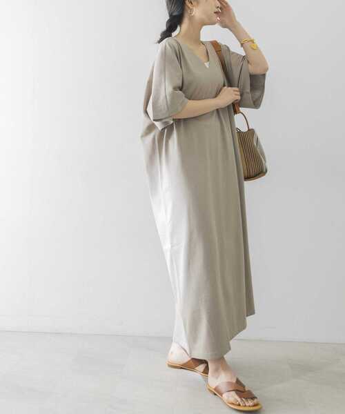 Goodwear(Since1983)（グッドウェア）の「Goodwear　LOOSE FIT MAXI ONE-PIECE（ワンピース・レディース・ボルドー/ベージュ系その他/チャコールグレー・-）」の17枚目の写真