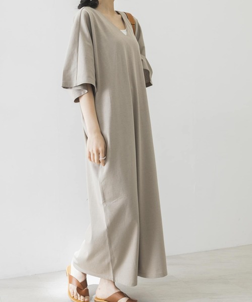 Goodwear(Since1983)（グッドウェア）の「Goodwear　LOOSE FIT MAXI ONE-PIECE（ワンピース・レディース・ボルドー/ベージュ系その他/チャコールグレー・-）」の18枚目の写真