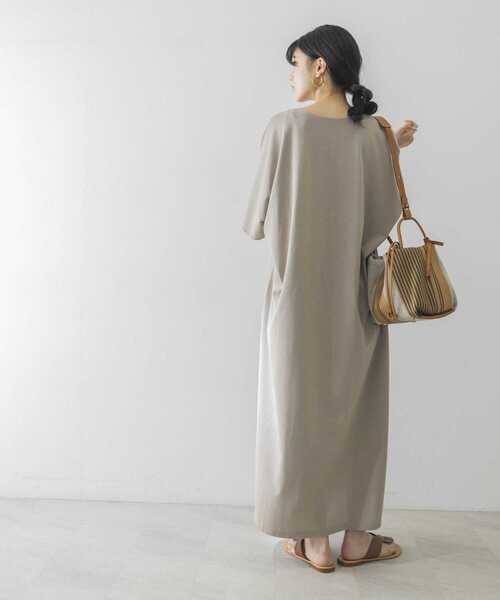 Goodwear(Since1983)（グッドウェア）の「Goodwear　LOOSE FIT MAXI ONE-PIECE（ワンピース・レディース・ボルドー/ベージュ系その他/チャコールグレー・-）」の19枚目の写真