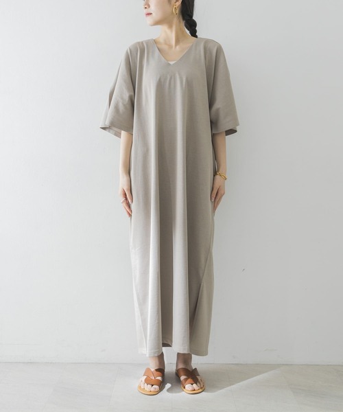 Goodwear(Since1983)（グッドウェア）の「Goodwear　LOOSE FIT MAXI ONE-PIECE（ワンピース・レディース・ボルドー/ベージュ系その他/チャコールグレー・-）」の20枚目の写真