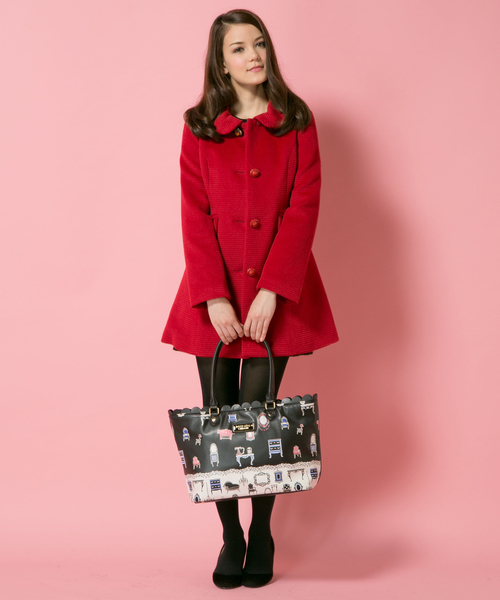 DOLLY GIRL BY ANNA SUI（ドーリーガール バイ アナ スイ）の「ドーリーハウスプリント トートバッグ（トートバッグ・レディース・ブラック系9/ワイン系9・F）」の5枚目の写真