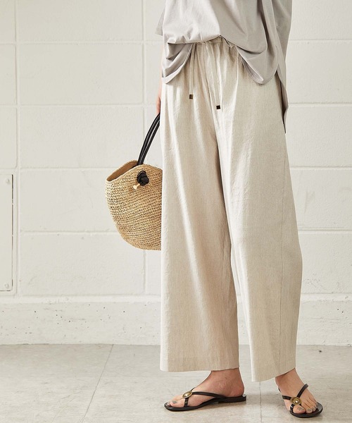 OUVRAGE CLASSE（ウヴラージュクラス）の「リネンワイドパンツ（その他パンツ・レディース・ブラック/ブラウン/ナチュラル・FREE）」の6枚目の写真
