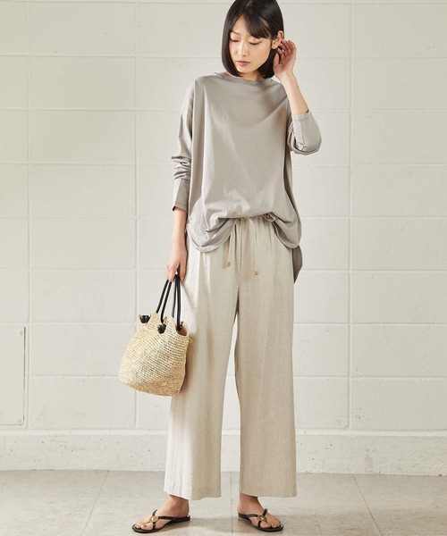 OUVRAGE CLASSE（ウヴラージュクラス）の「リネンワイドパンツ（その他パンツ・レディース・ブラック/ブラウン/ナチュラル・FREE）」の4枚目の写真