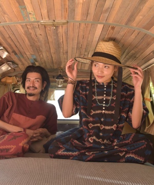 チャイハネ（チャイハネ）の「【チャイハネ】ロングリボン麦わらハット（ハット・レディース・ブラウン/ナチュラル・FREE）」の7枚目の写真