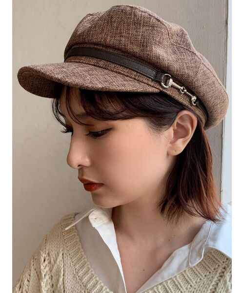 MURUA（ムルーア）の「レザービットマリンキャップ（キャップ・レディース・ブラック/ブラウン/アイボリー・FREE）」の3枚目の写真