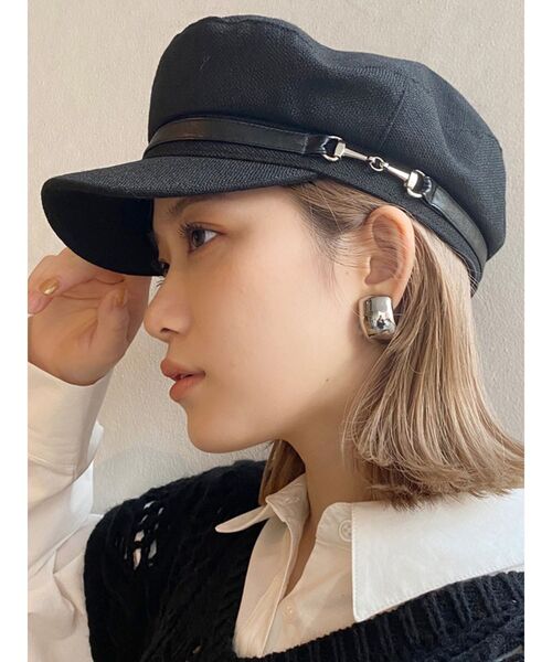 MURUA（ムルーア）の「レザービットマリンキャップ（キャップ・レディース・ブラック/ブラウン/アイボリー・FREE）」の2枚目の写真