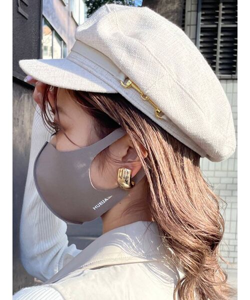 MURUA（ムルーア）の「レザービットマリンキャップ（キャップ・レディース・ブラック/ブラウン/アイボリー・FREE）」の9枚目の写真