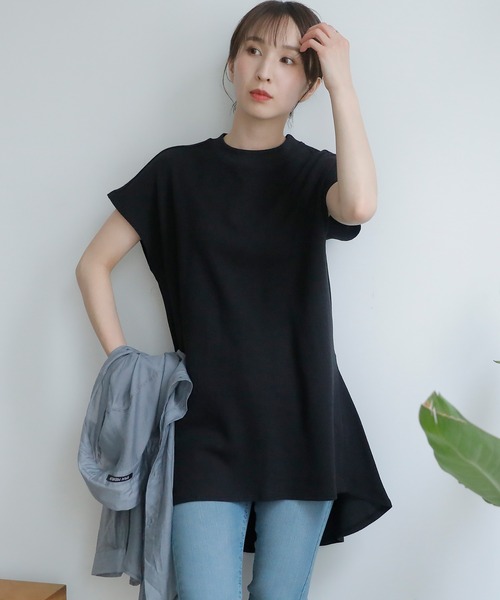 ElegChic（エレグシック）の「ハイネックワッフルコットントップス（Tシャツ/カットソー・レディース・ホワイト/ブラック・4L/XL/M）」の3枚目の写真