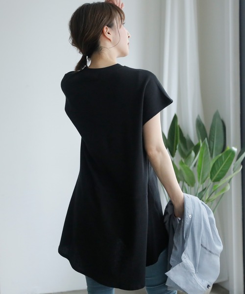 ElegChic（エレグシック）の「ハイネックワッフルコットントップス（Tシャツ/カットソー・レディース・ホワイト/ブラック・4L/XL/M）」の5枚目の写真