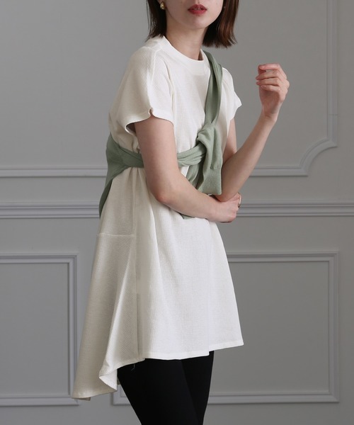 ElegChic（エレグシック）の「ハイネックワッフルコットントップス（Tシャツ/カットソー・レディース・ホワイト/ブラック・4L/XL/M）」の9枚目の写真