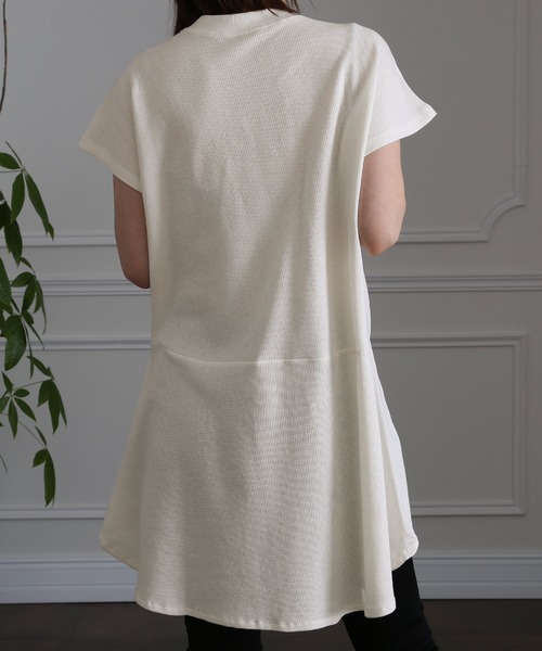 ElegChic（エレグシック）の「ハイネックワッフルコットントップス（Tシャツ/カットソー・レディース・ホワイト/ブラック・4L/XL/M）」の14枚目の写真