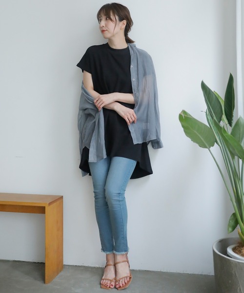 ElegChic（エレグシック）の「ハイネックワッフルコットントップス（Tシャツ/カットソー・レディース・ホワイト/ブラック・4L/XL/M）」の16枚目の写真
