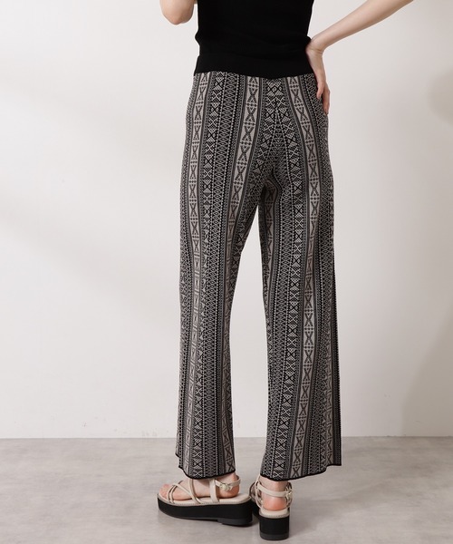 N.（N. Natural Beauty Basic）（エヌエヌナチュラルビューティーベーシック）の「◆ジャガードニットパンツ（その他パンツ・レディース・ブラック系その他/ベージュ系その他・MEDIUM）」の4枚目の写真