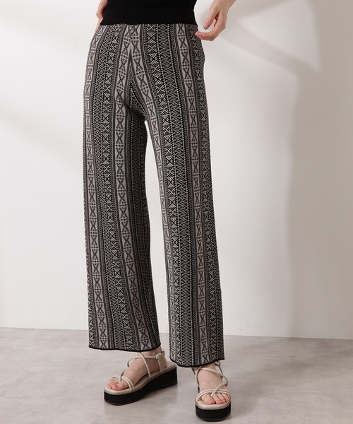 N.（N. Natural Beauty Basic）（エヌエヌナチュラルビューティーベーシック）の「◆ジャガードニットパンツ（その他パンツ・レディース・ブラック系その他/ベージュ系その他・MEDIUM）」の7枚目の写真