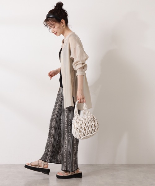 N.（N. Natural Beauty Basic）（エヌエヌナチュラルビューティーベーシック）の「◆ジャガードニットパンツ（その他パンツ・レディース・ブラック系その他/ベージュ系その他・MEDIUM）」の5枚目の写真