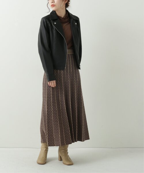 RAY CASSIN（レイカズン）の「ライダースジャケット（ブルゾン・レディース・ブラック/モカ・FREE）」の5枚目の写真