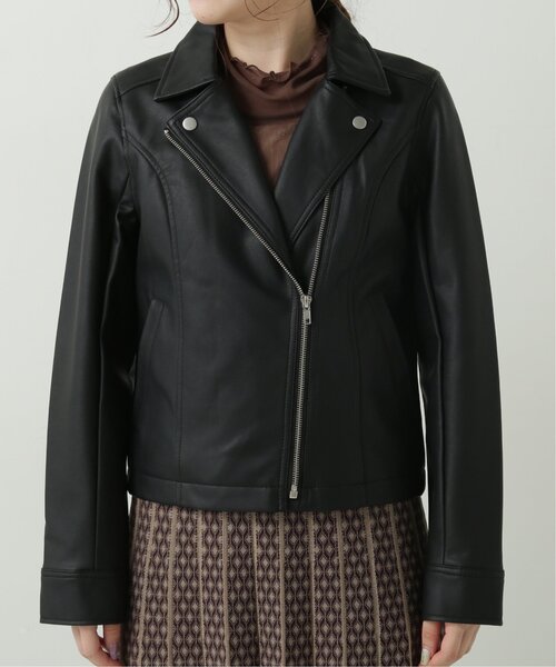 RAY CASSIN（レイカズン）の「ライダースジャケット（ブルゾン・レディース・ブラック/モカ・FREE）」の7枚目の写真