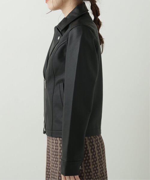 RAY CASSIN（レイカズン）の「ライダースジャケット（ブルゾン・レディース・ブラック/モカ・FREE）」の8枚目の写真