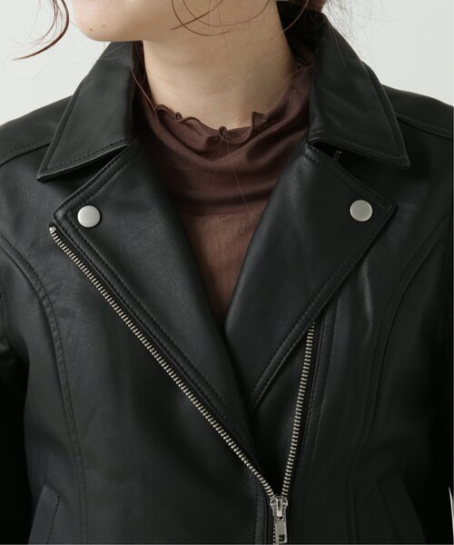 RAY CASSIN（レイカズン）の「ライダースジャケット（ブルゾン・レディース・ブラック/モカ・FREE）」の10枚目の写真