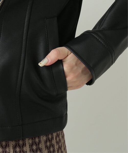 RAY CASSIN（レイカズン）の「ライダースジャケット（ブルゾン・レディース・ブラック/モカ・FREE）」の11枚目の写真