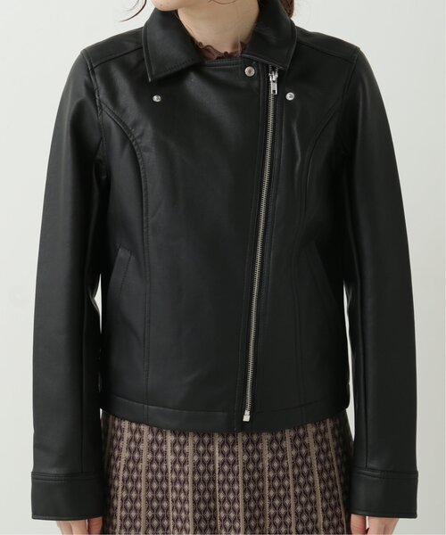 RAY CASSIN（レイカズン）の「ライダースジャケット（ブルゾン・レディース・ブラック/モカ・FREE）」の14枚目の写真