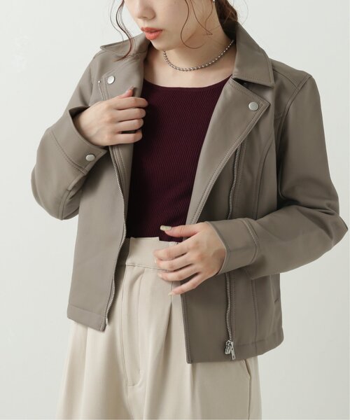 RAY CASSIN（レイカズン）の「ライダースジャケット（ブルゾン・レディース・ブラック/モカ・FREE）」の16枚目の写真