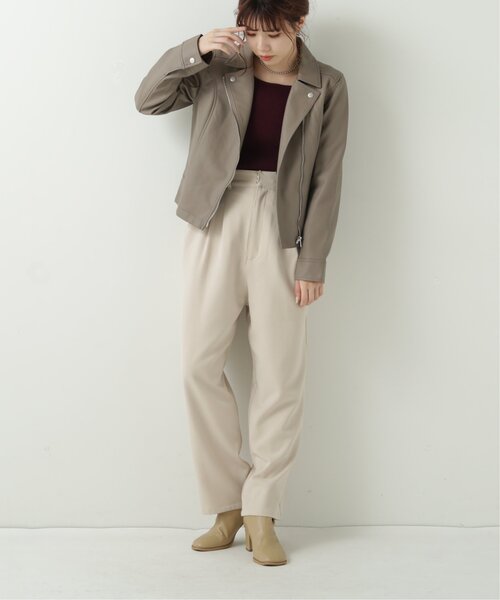 RAY CASSIN（レイカズン）の「ライダースジャケット（ブルゾン・レディース・ブラック/モカ・FREE）」の18枚目の写真