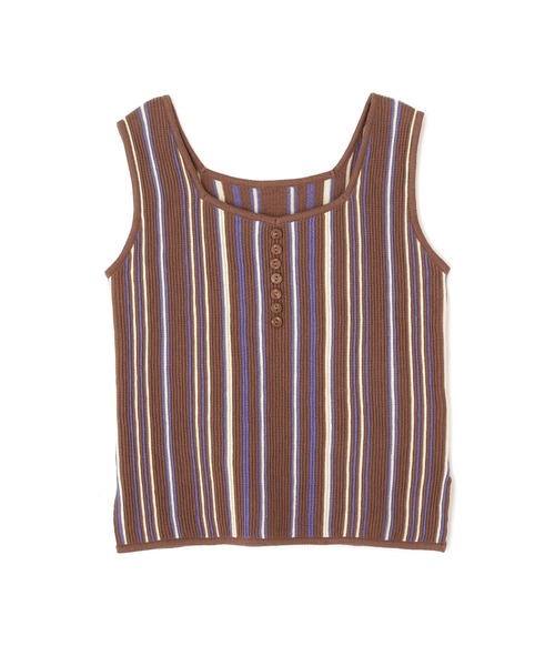 FREE'S MART（フリーズマート）の「◆マルチストライプニットタンク（ニット/セーター・レディース・ホワイト系その他/ブラウン系その他/ホワイト系その他2・FREE）」の5枚目の写真