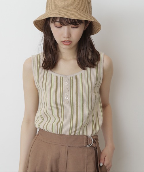 FREE'S MART（フリーズマート）の「◆マルチストライプニットタンク（ニット/セーター・レディース・ホワイト系その他/ブラウン系その他/ホワイト系その他2・FREE）」の7枚目の写真