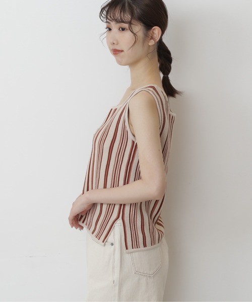 FREE'S MART（フリーズマート）の「◆マルチストライプニットタンク（ニット/セーター・レディース・ホワイト系その他/ブラウン系その他/ホワイト系その他2・FREE）」の15枚目の写真