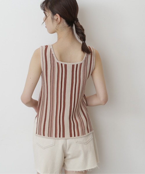 FREE'S MART（フリーズマート）の「◆マルチストライプニットタンク（ニット/セーター・レディース・ホワイト系その他/ブラウン系その他/ホワイト系その他2・FREE）」の13枚目の写真