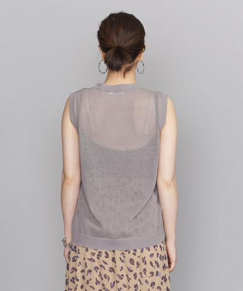 BEAUTY&YOUTH UNITED ARROWS（ビューティーアンドユースユナイテッドアローズ）の「BY 麻ブレンドシアークルーネックノースリーブ -ウォッシャブル-◆（ニット/セーター・レディース・ブラック/グレー/オレンジ・FREE）」の12枚目の写真