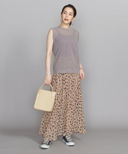 BEAUTY&YOUTH UNITED ARROWS（ビューティーアンドユースユナイテッドアローズ）の「BY 麻ブレンドシアークルーネックノースリーブ -ウォッシャブル-◆（ニット/セーター・レディース・ブラック/グレー/オレンジ・FREE）」の9枚目の写真