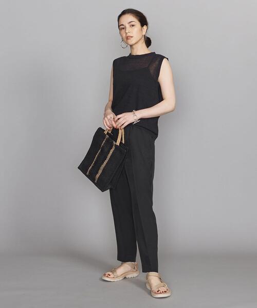 BEAUTY&YOUTH UNITED ARROWS（ビューティーアンドユースユナイテッドアローズ）の「BY 麻ブレンドシアークルーネックノースリーブ -ウォッシャブル-◆（ニット/セーター・レディース・ブラック/グレー/オレンジ・FREE）」の8枚目の写真