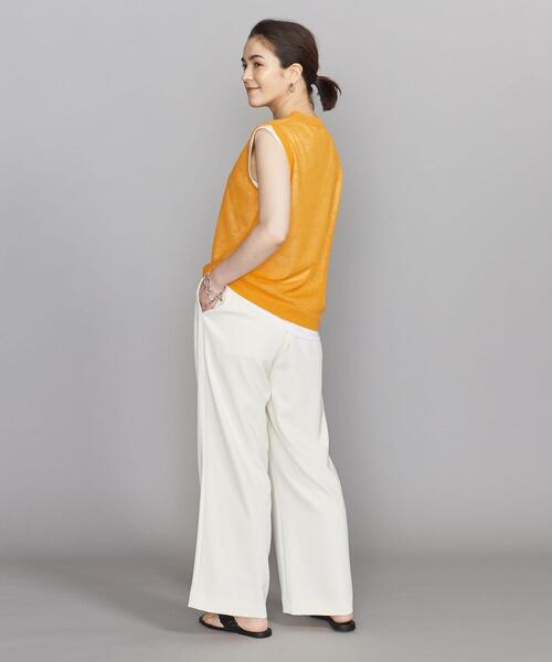 BEAUTY&YOUTH UNITED ARROWS（ビューティーアンドユースユナイテッドアローズ）の「BY 麻ブレンドシアークルーネックノースリーブ -ウォッシャブル-◆（ニット/セーター・レディース・ブラック/グレー/オレンジ・FREE）」の5枚目の写真