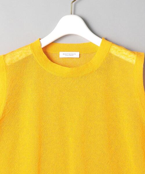 BEAUTY&YOUTH UNITED ARROWS（ビューティーアンドユースユナイテッドアローズ）の「BY 麻ブレンドシアークルーネックノースリーブ -ウォッシャブル-◆（ニット/セーター・レディース・ブラック/グレー/オレンジ・FREE）」の22枚目の写真