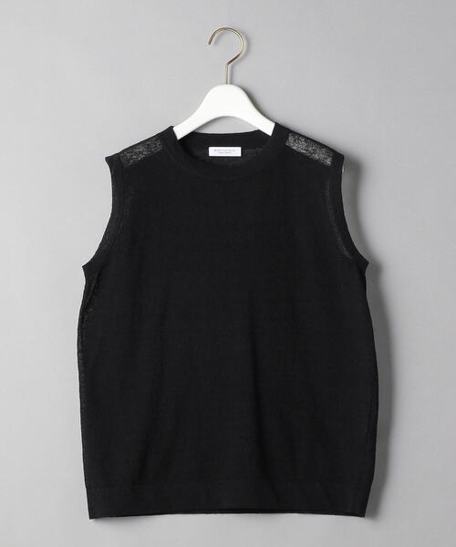 BEAUTY&YOUTH UNITED ARROWS（ビューティーアンドユースユナイテッドアローズ）の「BY 麻ブレンドシアークルーネックノースリーブ -ウォッシャブル-◆（ニット/セーター・レディース・ブラック/グレー/オレンジ・FREE）」の14枚目の写真