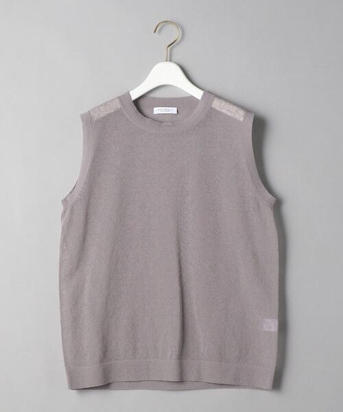 BEAUTY&YOUTH UNITED ARROWS（ビューティーアンドユースユナイテッドアローズ）の「BY 麻ブレンドシアークルーネックノースリーブ -ウォッシャブル-◆（ニット/セーター・レディース・ブラック/グレー/オレンジ・FREE）」の16枚目の写真