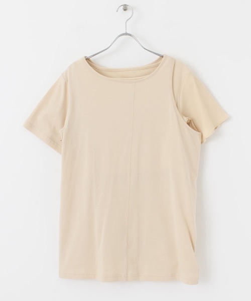 KBF - KBFレイヤードアシメカットソー KBF（ケイビーエフ）の「アシメレイヤードTシャツ（Tシャツ