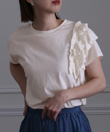 アシンメトリーフリルTシャツ