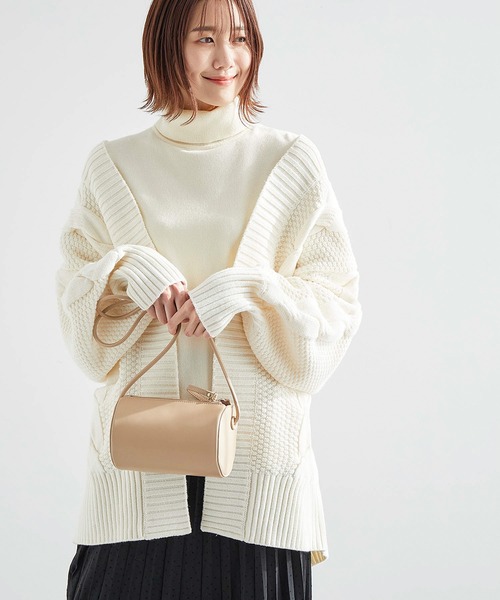 ROPE' PICNIC（ロペピクニック）の「【アンチピリング】天竺タートルニットプルオーバー（ニット/セーター・レディース・ブラック/ブラウン/オフホワイト/ターコイズブルー/ピンク系その他/グレー・38）」の19枚目の写真