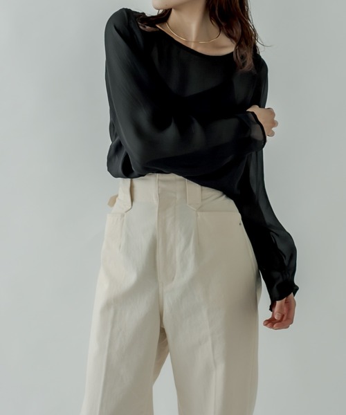 mystic（ミスティック）の「シアープルオーバー（Tシャツ/カットソー・レディース・グレー/ライム/アイボリー/ブラック・FREE）」の3枚目の写真