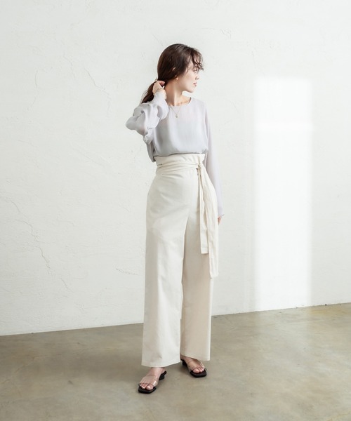 mystic（ミスティック）の「シアープルオーバー（Tシャツ/カットソー・レディース・グレー/ライム/アイボリー/ブラック・FREE）」の7枚目の写真