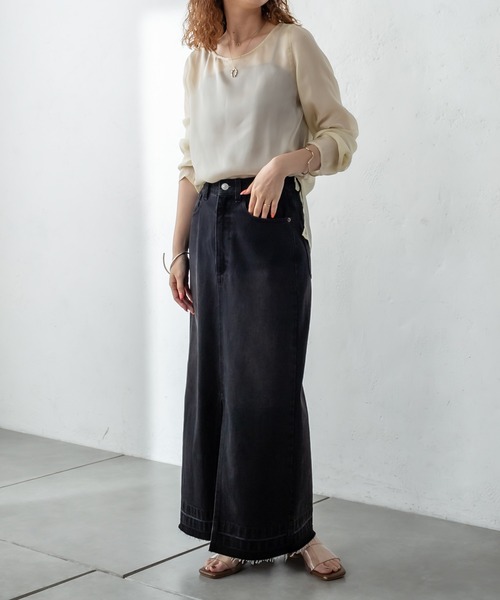 mystic（ミスティック）の「シアープルオーバー（Tシャツ/カットソー・レディース・グレー/ライム/アイボリー/ブラック・FREE）」の20枚目の写真