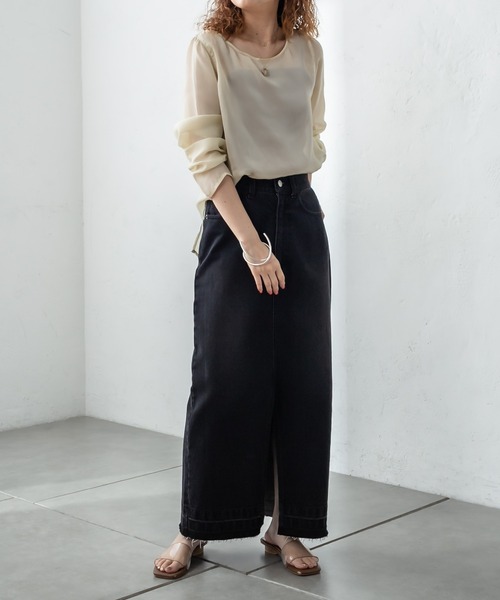 mystic（ミスティック）の「シアープルオーバー（Tシャツ/カットソー・レディース・グレー/ライム/アイボリー/ブラック・FREE）」の21枚目の写真