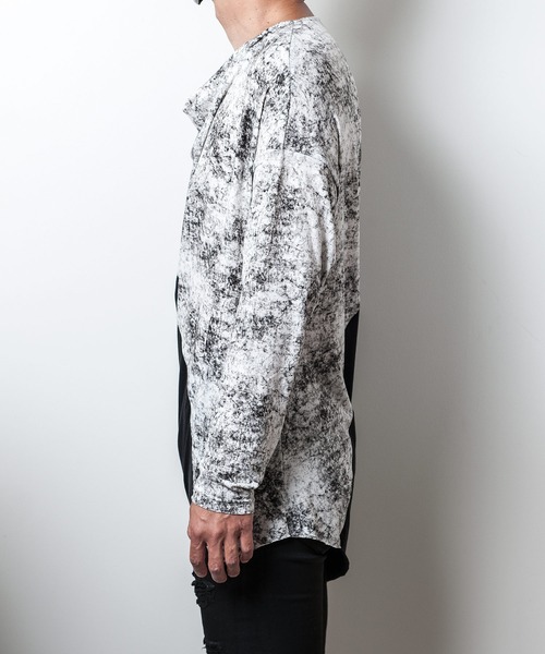 JOHNNY WOLF（ジョニーウルフ）の「PERSEPHONE(ペルセポネ)ドレープ ロンT（Tシャツ/カットソー・メンズ・ホワイト系その他/マルチ/ブラックミックス・FREE）」の7枚目の写真