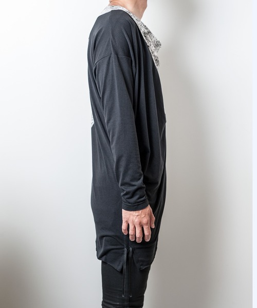 JOHNNY WOLF（ジョニーウルフ）の「PERSEPHONE(ペルセポネ)ドレープ ロンT（Tシャツ/カットソー・メンズ・ホワイト系その他/マルチ/ブラックミックス・FREE）」の8枚目の写真